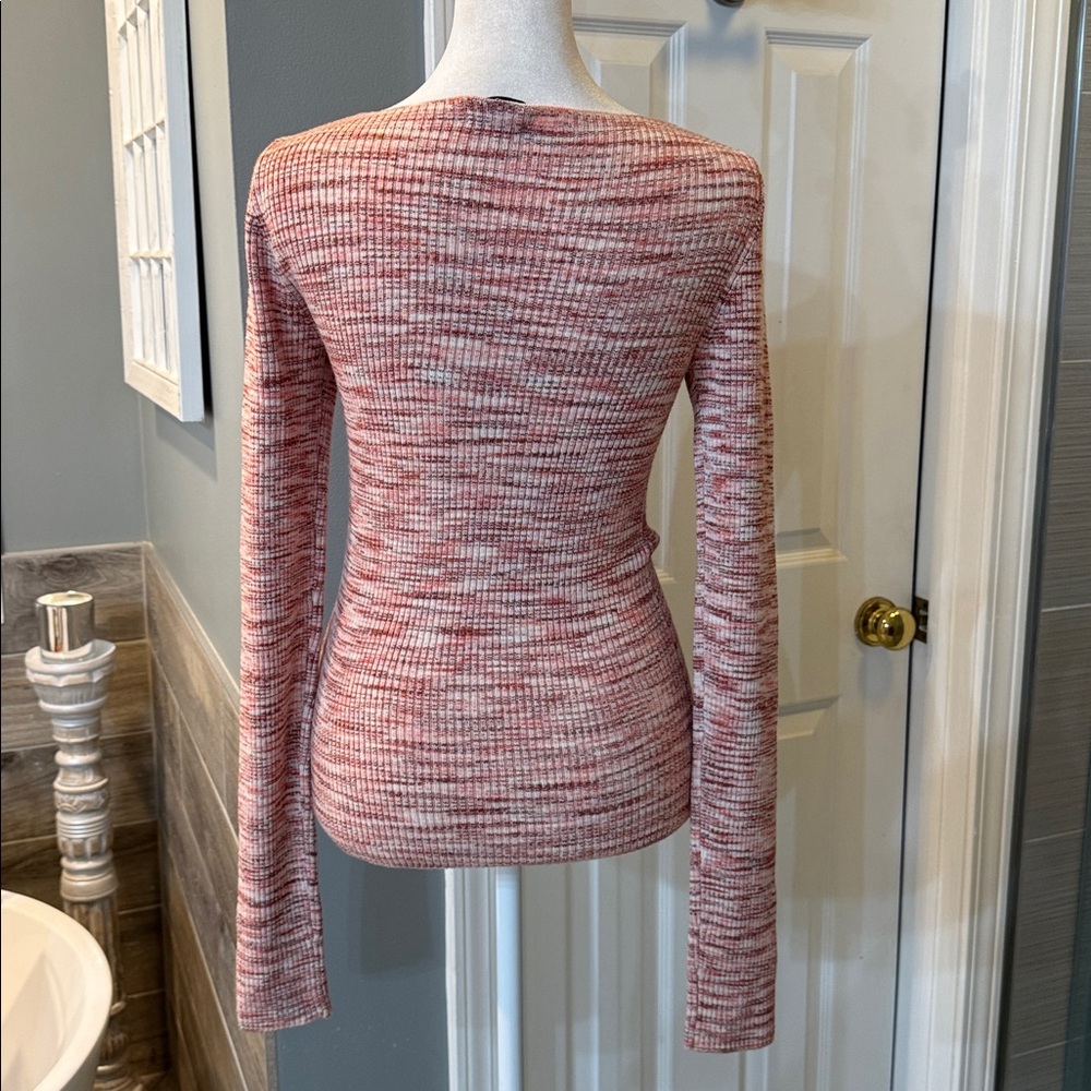 h:ours Poppy Spacedye Sweater Pink Marled Knit Crewneck Small - Picture 5 of 9